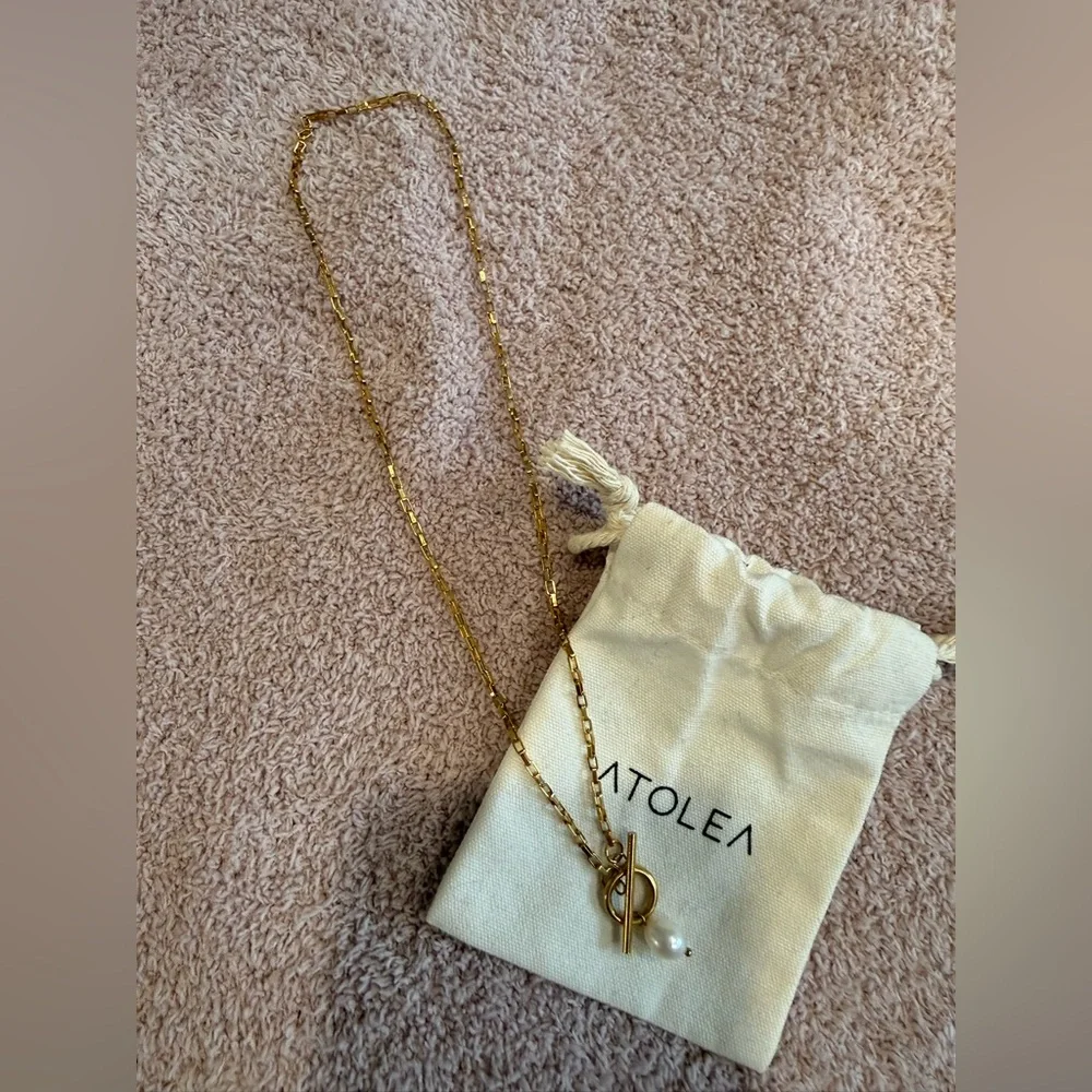 Atolea Gold Pearl Pendant Necklace - Picture 3 of 4